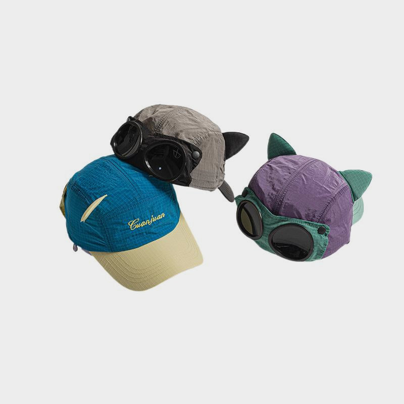 Sunglasses Pilot Hat Color Block Quick-Dry Baseball Cap