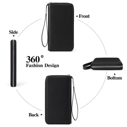RFID Large Capacity Clutch Bag PU Bank Card Holder Wallet