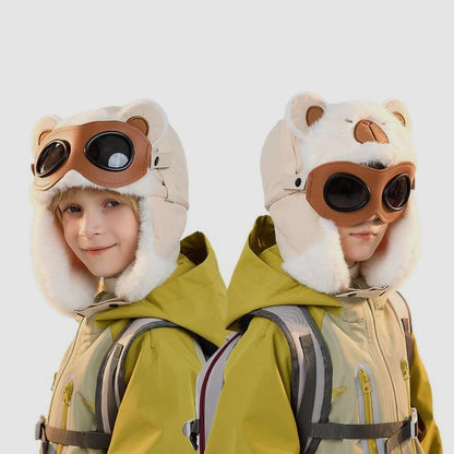 Children's Trapper Winter Windproof Cold Protection Goggles Flight Hat