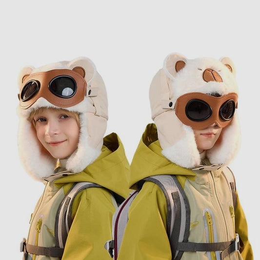 Children's Trapper Winter Windproof Cold Protection Goggles Flight Hat