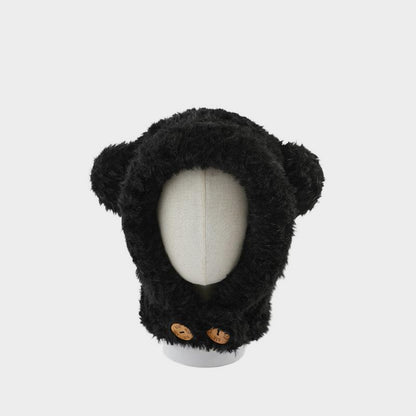 Plush Bear Balaclava Hooded Neck Warmer