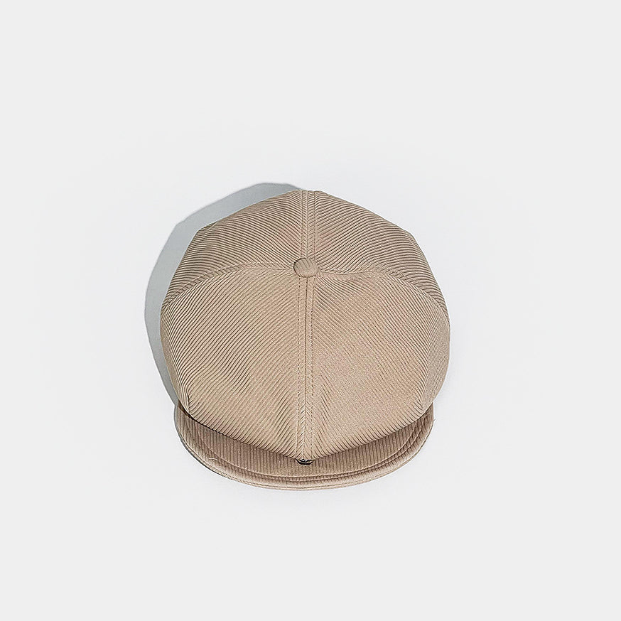 Corduroy Solid Color Flat Cap