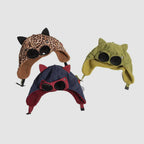 Cat Ear Fleece Lined Ski Aviator Hat With Sunglasses