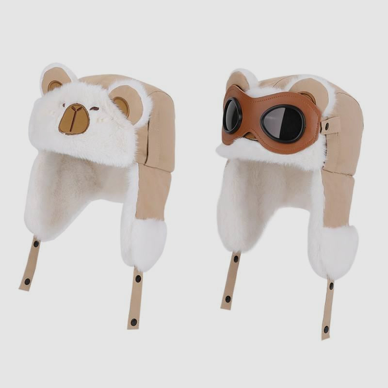 Children's Trapper Winter Windproof Cold Protection Goggles Flight Hat