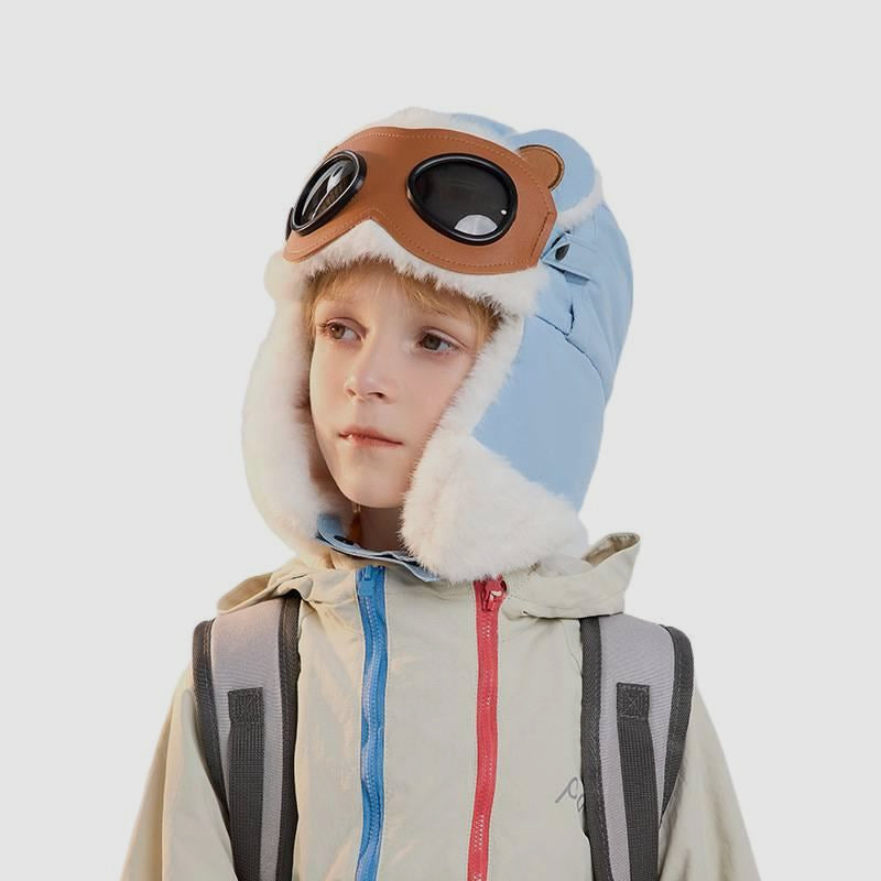 Children's Trapper Winter Windproof Cold Protection Goggles Flight Hat