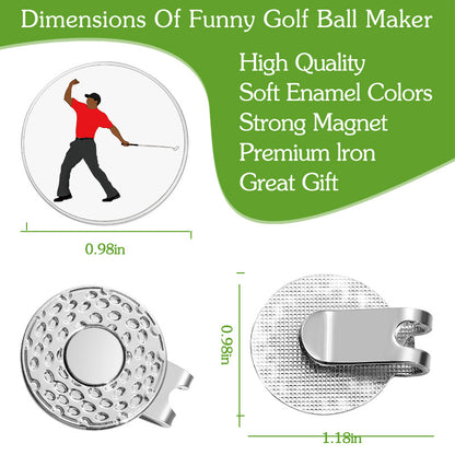 Golf Series GOLF Metal Magnetic Cartoon Ball Position Marker Personalized Hat Clip