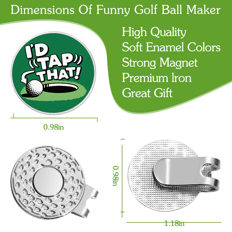 Golf Series GOLF Metal Magnetic Cartoon Ball Position Marker Personalized Hat Clip
