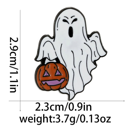 Halloween Brooch Magic Pumpkin Skull Ghost Metal Badge