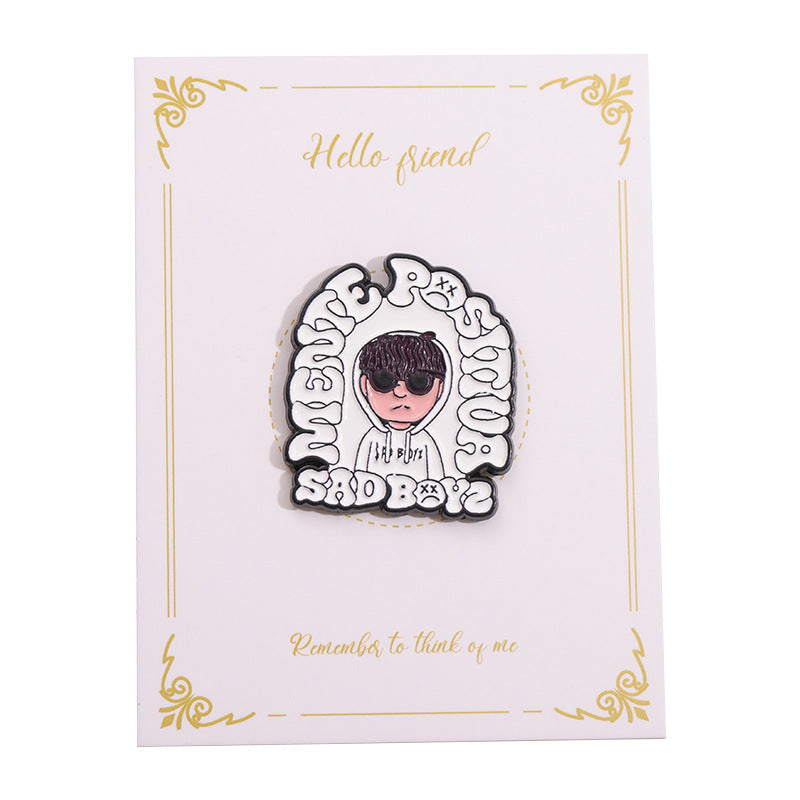 Creative Anime Character Hat Badge Sunflower Shape Letter Pin Hat Clip