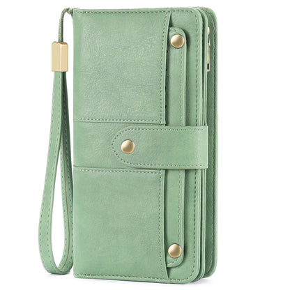 Anti-Theft Brushed Long Wallet Oil Wax Leather Women 70% off Wallet