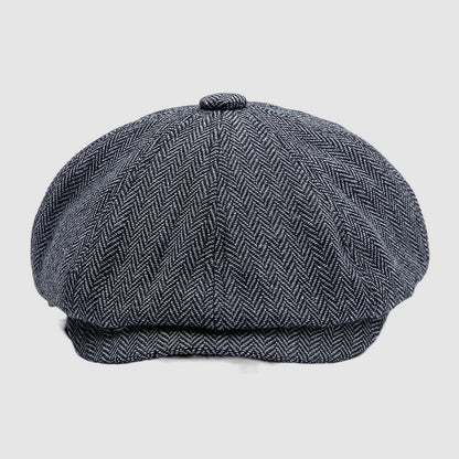 Casquette plate en sergé à chevrons