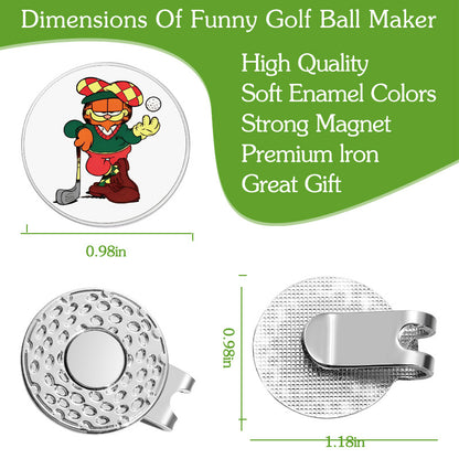GOLF Metal Magnetic Cartoon Ball Position Marker Hat Clip