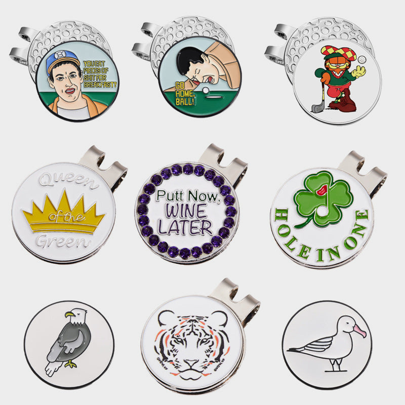 GOLF Metal Magnetic Cartoon Ball Position Marker Hat Clip