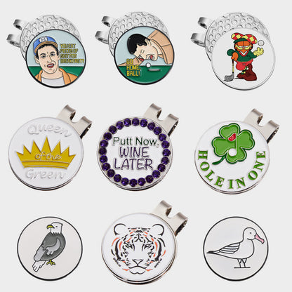 GOLF Metal Magnetic Cartoon Ball Position Marker Hat Clip