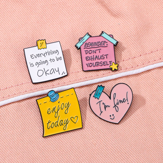 Inspirational Positive Slogan Sweet Style Alloy Spur Badge