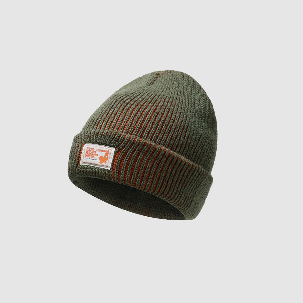 Color Block Knitted Cold-Proof Warm Beanie