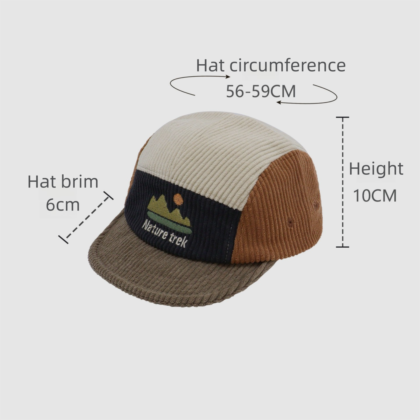 Corduroy Color-Block 5-Panel Baseball Cap