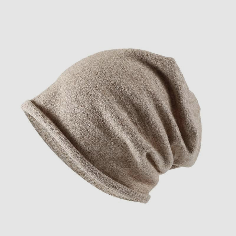 Knitted Rolled Edge Slouchy Beanie