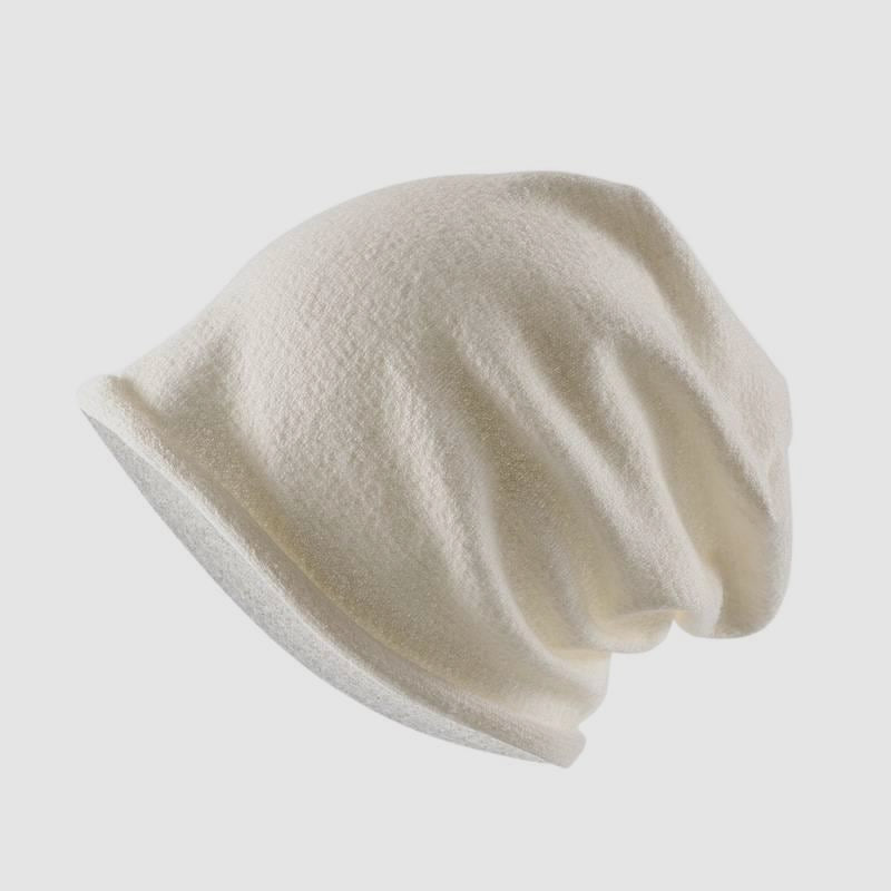 Knitted Rolled Edge Slouchy Beanie