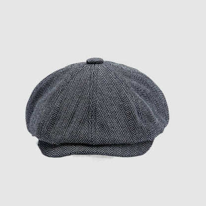 Casquette plate en sergé à chevrons