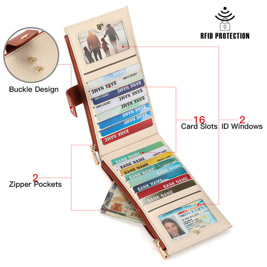 Ultra-thin Long Card Holder Anti-theft Multi-functional Multi-card Slot Wallet Foldable