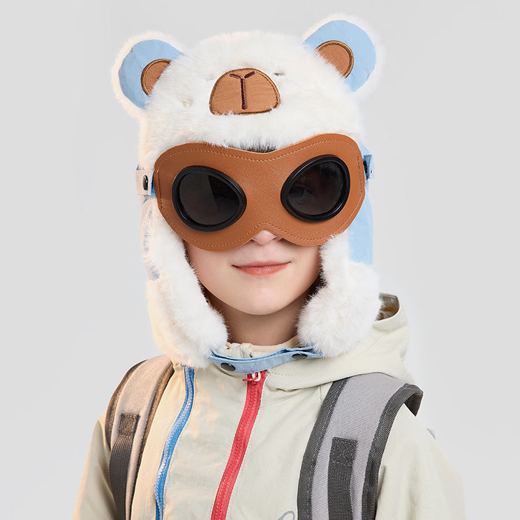 Children's Trapper Winter Windproof Cold Protection Goggles Flight Hat