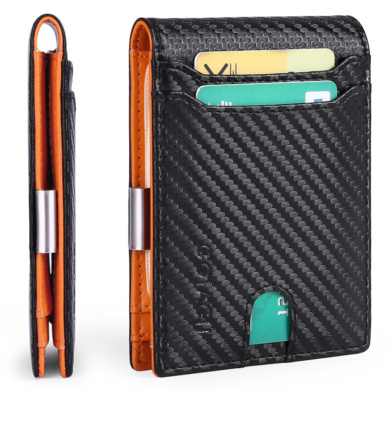 Gift Box Anti-Theft RFID Wallet Carbon Fiber Ultra-Thin Minimalist Foldable Wallet