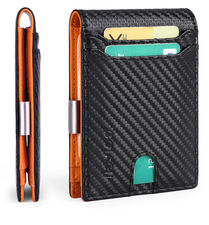 Gift Box Anti-Theft RFID Wallet Carbon Fiber Ultra-Thin Minimalist Foldable Wallet