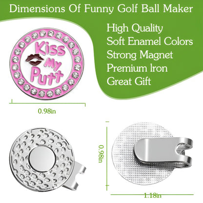 Girl Series Mark GOLF Metal Magnetic Cartoon Ball Position Hat Clip