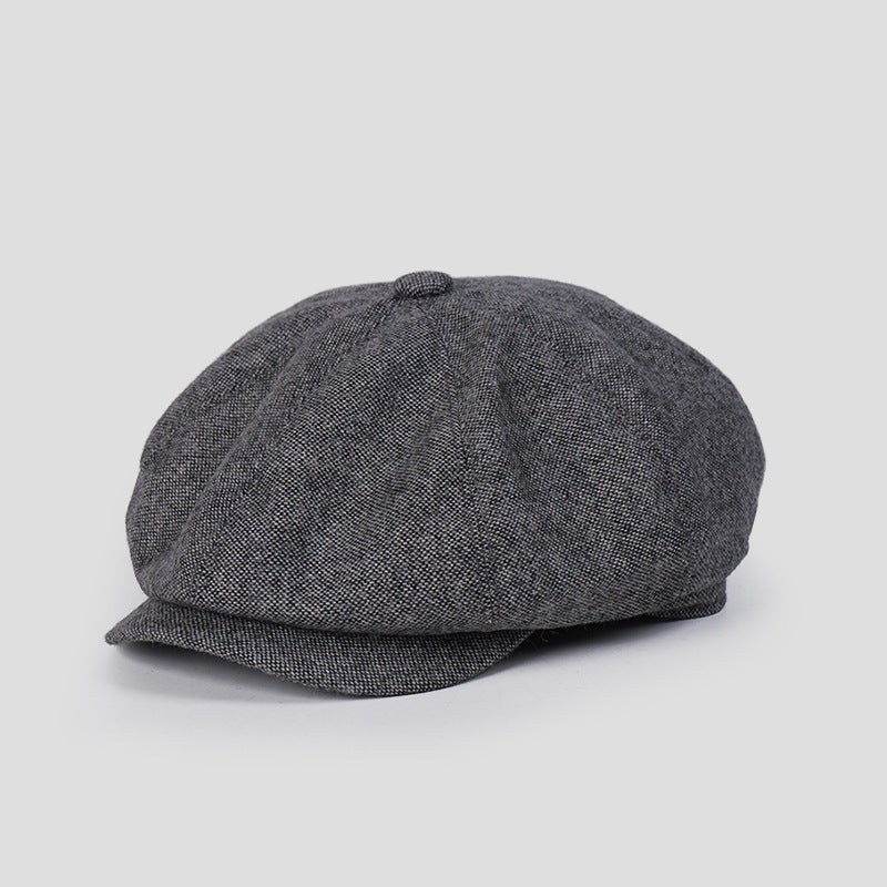 Thin Woolen 60% Wool High-End Flat Cap