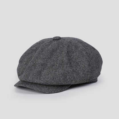 Thin Woolen 60% Wool High-End Flat Cap