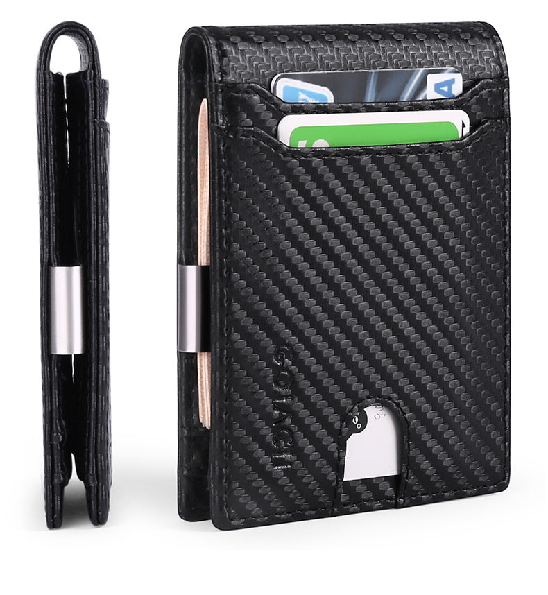 Gift Box Anti-Theft RFID Wallet Carbon Fiber Ultra-Thin Minimalist Foldable Wallet