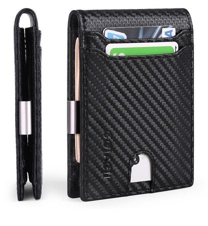 Gift Box Anti-Theft RFID Wallet Carbon Fiber Ultra-Thin Minimalist Foldable Wallet