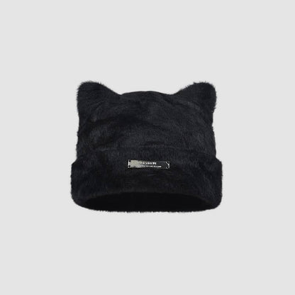 Imitation Mink Fur Knitted Hat Cold Hat