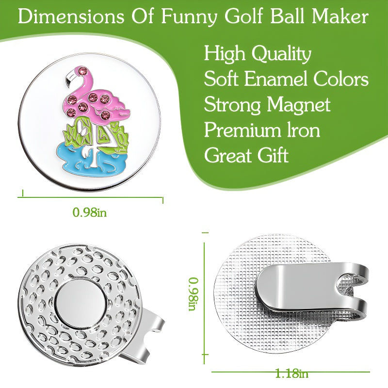 Girl Series Mark GOLF Metal Magnetic Cartoon Ball Position Hat Clip