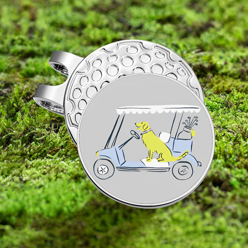 Cartoon Magnetic Metal Hat Clip with Detachable Ball Position Mark