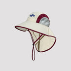 Lightweight wide brim sun hat with breathable mesh ventilation, neck cover and adjustable chin strap for fishing, hiking, camping and outdoor activities