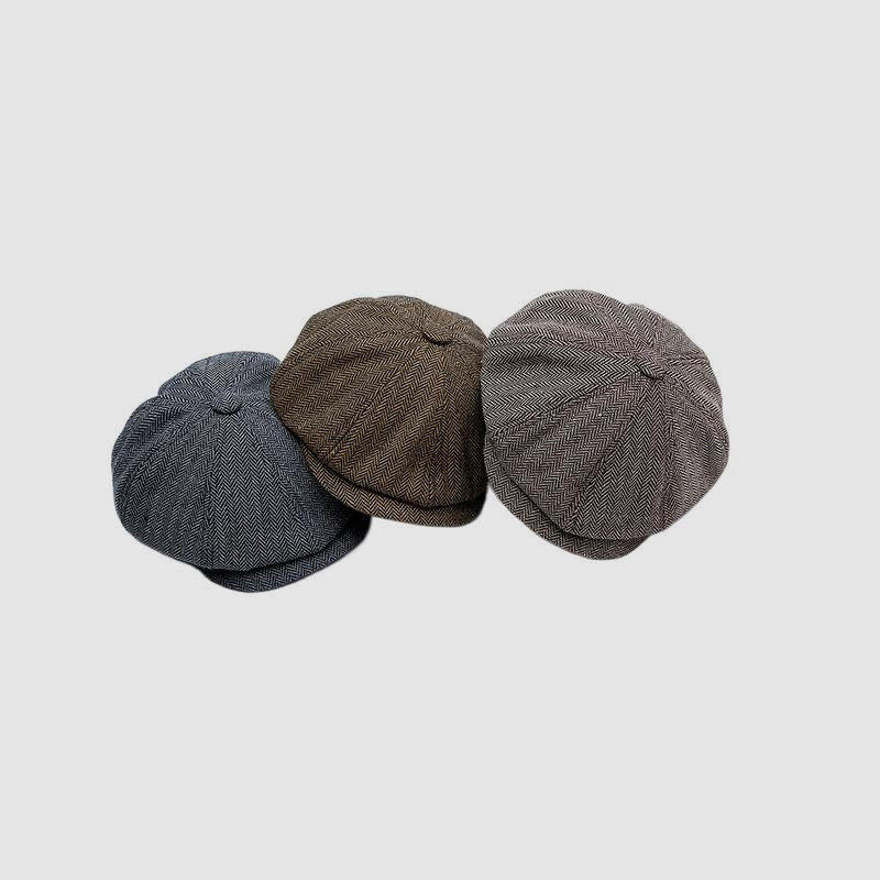 Herringbone Twill Flat Cap