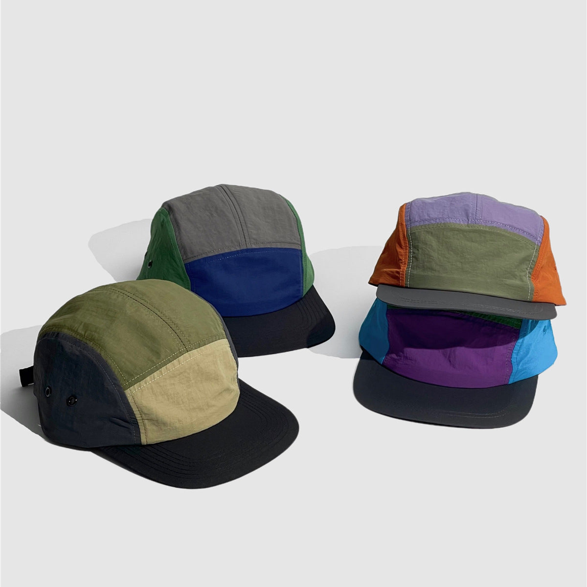 Casquette à 5 panneaux à séchage rapide Colorblock