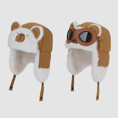 Children's Trapper Winter Windproof Cold Protection Goggles Flight Hat