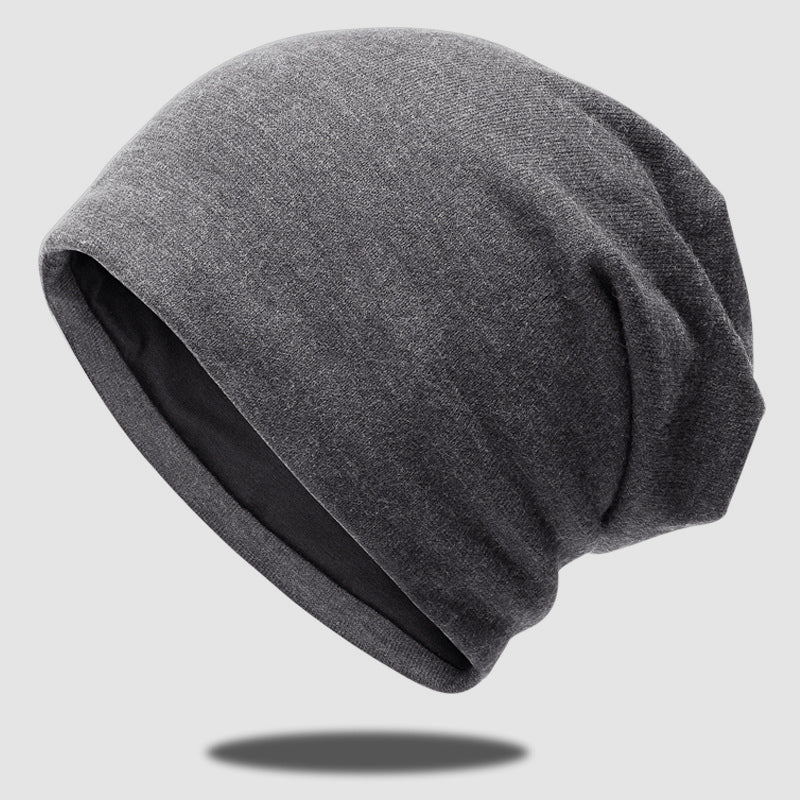 Autumn and winter double-layer cotton polyester knit hat