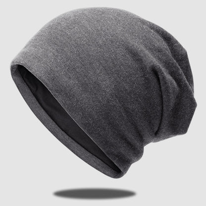 Autumn and winter double-layer cotton polyester knit hat