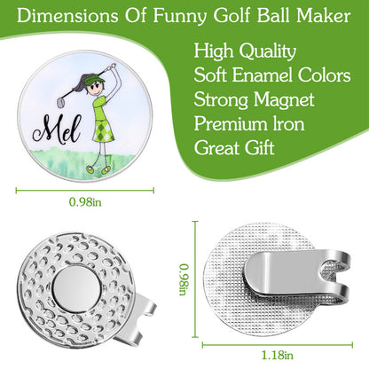 GOLF Metal Magnetic Ball Position Marker Personalized Golf Hat Clip Decoration