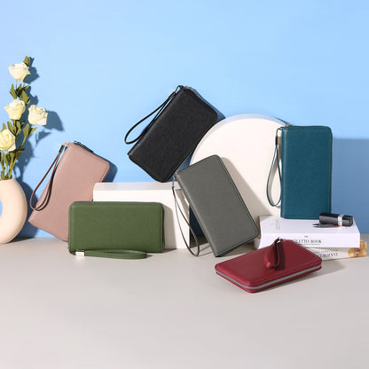 RFID Large Capacity Clutch Bag PU Bank Card Holder Wallet