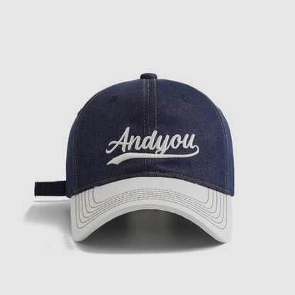 Color Matching Letters Embroidered Baseball Cap