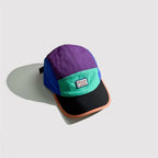Unisex 5 panel hiking cap with low profile crown and technical design