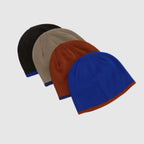 Multicolour unisex acrylic beanie collection featuring classic knit winter hat designs