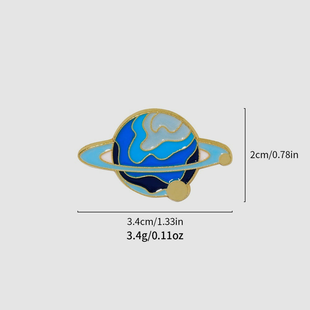 Space Alloy Brooch Planet Metal Badge