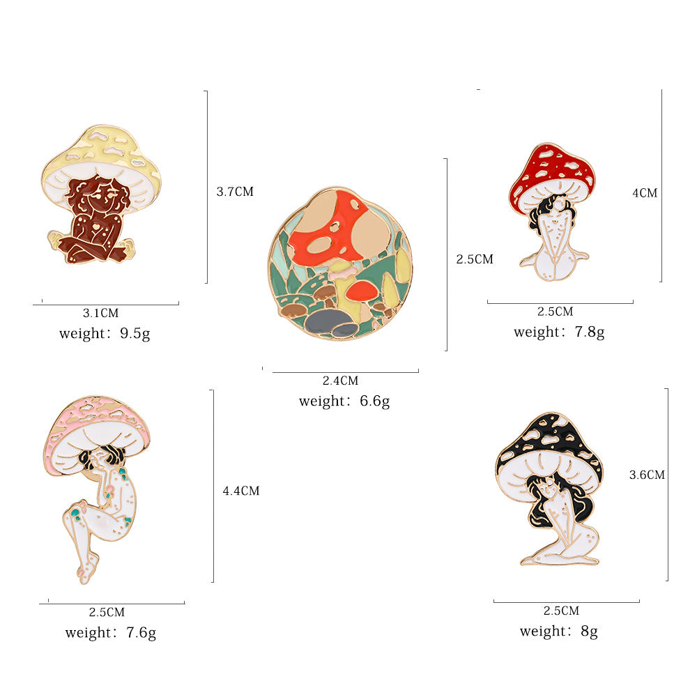 Yi Mushroom Harajuku Girl Brooch Badge