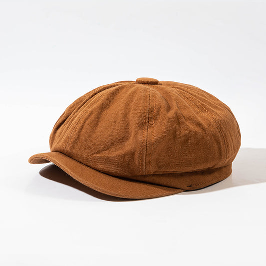 Autumn and winter cotton solid color simple flat cap